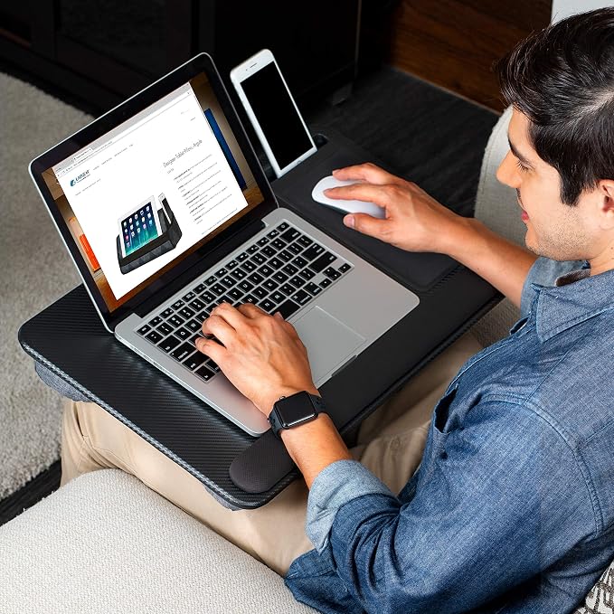 LAPGEAR Home Office Pro Lap Desk – Black Slate, Fits 15.6” Laptops - Image 6
