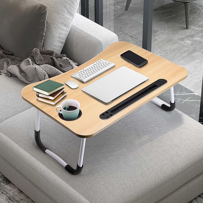 Slendor Foldable Lap Desk with Cup Holder for Bed, Couch, Floor - Image 7