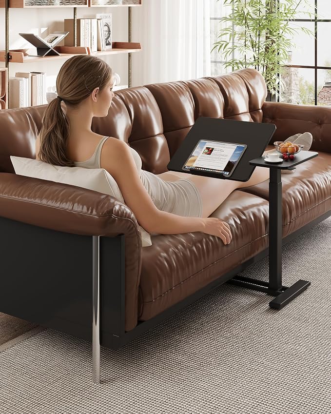 SANODESK 28''Overbed Table Gas Spring Lifting with Wheels&Tilting Desktop - Image 5