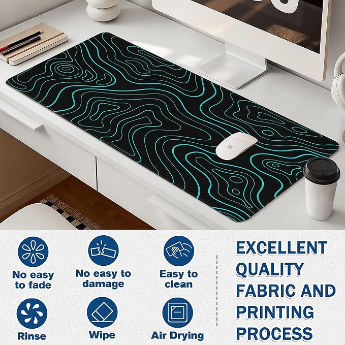 Mouse Pad Gaming - Desk Mat for Keyboard and Mouse - Large Mouse Pads for Desk, Gaming Mousepad with Non-Slip Base, Desks Pad (31.5" X 11.8") for Game, Office and Home - Image 3