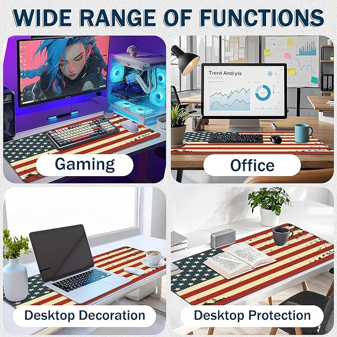 Mouse Pad Gaming - Desk Mat for Keyboard and Mouse - Large Mouse Pad for Desk, Mousepad (35.4" X 15.7") with Non-Slip Base, Desks Pad Mat Office and Home - Image 5