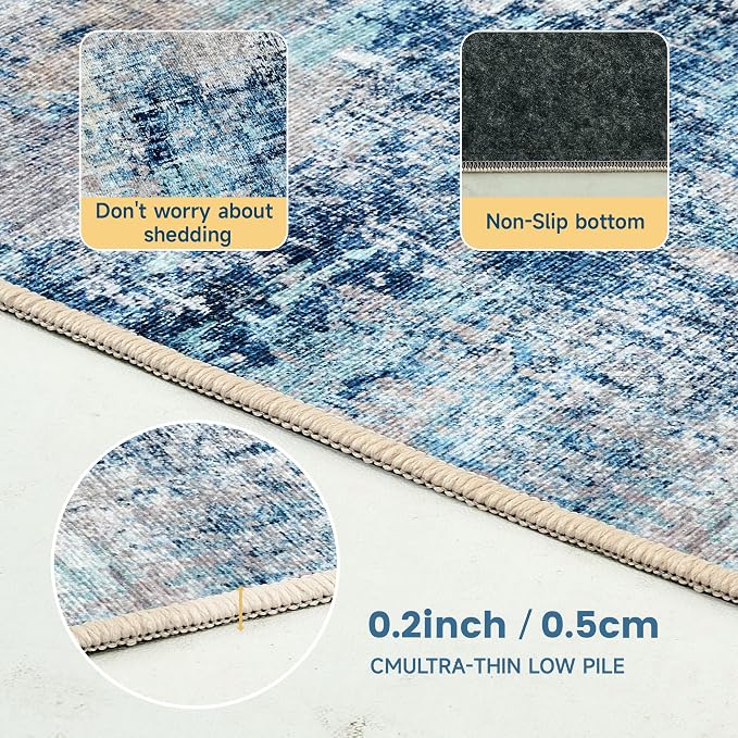 Office Chair Mat for Hardwood Tile Floor, 36"x48"Anti-Slip Under Desk Carpet Protector for Rolling Computer Chair Mat, Machine Washable Office Area Carpet (Chenille,Grey) - Image 6
