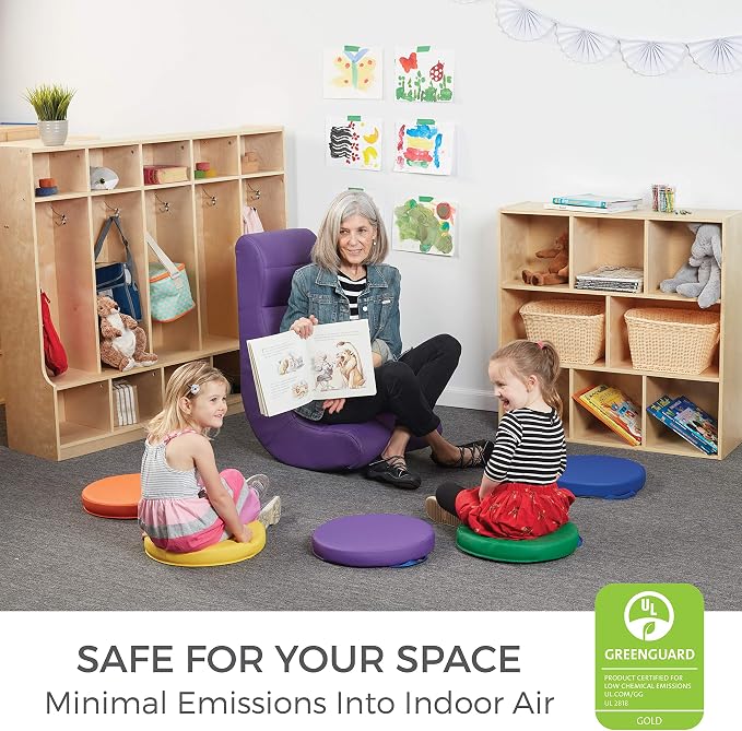 Factory Direct Partners Soft Ergonomic Horizontal Soft Floor Video Rocker - Cushioned Ground Chair Great for Reading, Gaming or Watching TV for Kids, Teens and Adults - Purple, 10498-PU - Image 6
