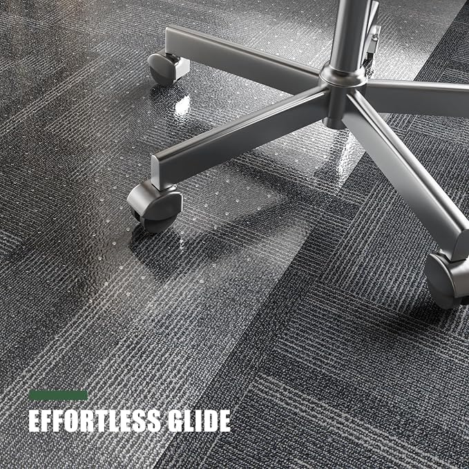 Office Chair Mat for Carpet, tixpol 46" x 60" Chair Mat for Carpeted Floors, Non-Slip Carpet Protector Floor Mat with Grips, Heavy-Duty Rolling Under Desk Mat for Home Office and Gaming (Clear) - Image 6