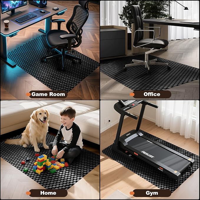 BesWin Office Chair Mat for Hard Floors, 48" x 60" Heavy Duty Large Computer Desk Chair Mats for Hardwood Floor, Anti-Slip Under Chair Floor Protector Mat for Home Office, Gaming - Black - Image 4
