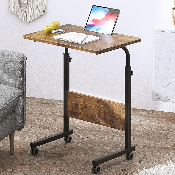 DlandHome 23.6 Inches Rolling Desk with Wheels Adjustable Height - Image 2