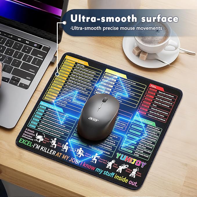 Excel Cheat Sheet Desk Pad - Excel Cheat Sheet Desk Mat - Mouse Pads, Non-Slip Base Portable Mousepad Suitable Ideal for Office, Gaming (11.8" x 9.84") - Image 6