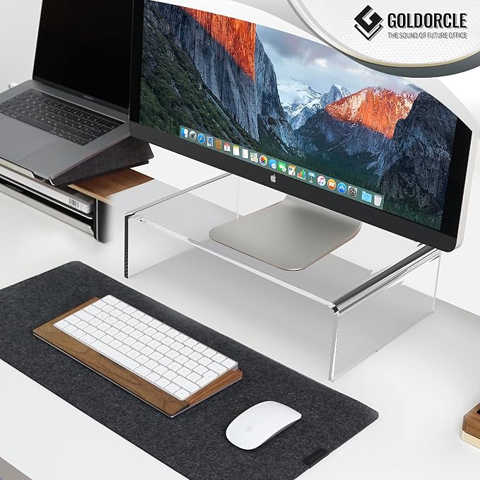 2 Pack Acrylic Monitor Stand Riser Clear Computer Monitor Stand | Acrylic Monitor Stand Riser Clear Computer Monitor Stand - Image 6