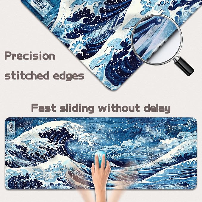 Mouse Pad Gaming - Desk Mat for Keyboard and Mouse - Large Mouse Pads for Desk, Gaming Mousepad with Non-Slip Base, Desks Pad (31.5" X 11.8") for Game, Office and Home - Image 3