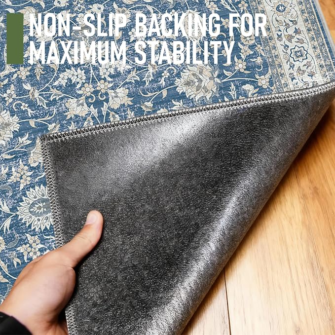 36"x48" Office Chair Mat for Hardwood, Under Desk Chair Mat for Home Office, Anti-Slip Office Rugs for Rolling Chairs, Floor Protector Washable Rugs Ocean Blue - Image 4