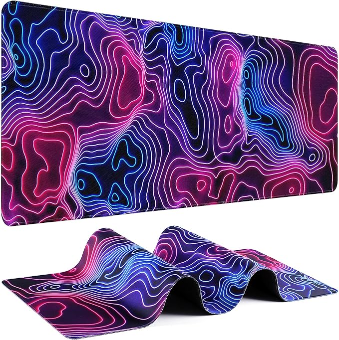 Gaming Mouse Pad - (31.5"×11.8") Topographic Large Mouse Pads for Desk - Desk Mat for Keyboard and Mouse with Non-Slip Base, Desks Pad Matfor Game/Office & Home by Unknown