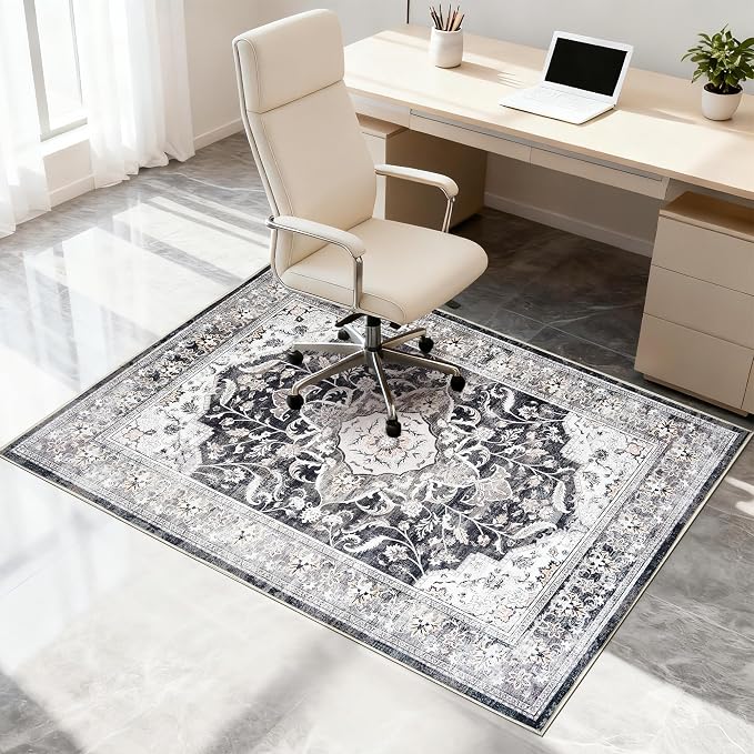 Office Chair Mat for Hardwood Tile Floor, 36"x48"Anti-Slip Under Desk Carpet Protector for Rolling Computer Chair Mat, Machine Washable Office Area Carpet (Chenille,Brown) - Image 8