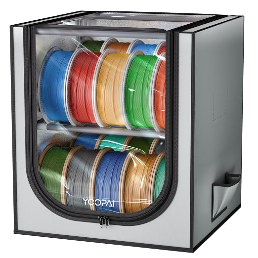YOOPAI 3D Printer Filament Storage Box – 2 Tier Filament Storage Rack with Fabric Cover, Holds Up to 24 Rolls 1KG – 3D Filament Storage Organizer for Home, Workshop & Studio by YOOPAI