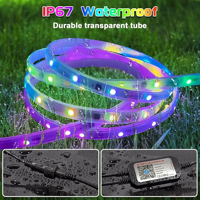 Lichaser Boat LED Strip Light RGB+IC, Marine LED Light Strip for Pontoon with Remote, Segment App Control Boat Light Waterproof 12V, Cool Stuff for Jon Boat, Bass Boat, Camper, RV (33ft) - Image 3
