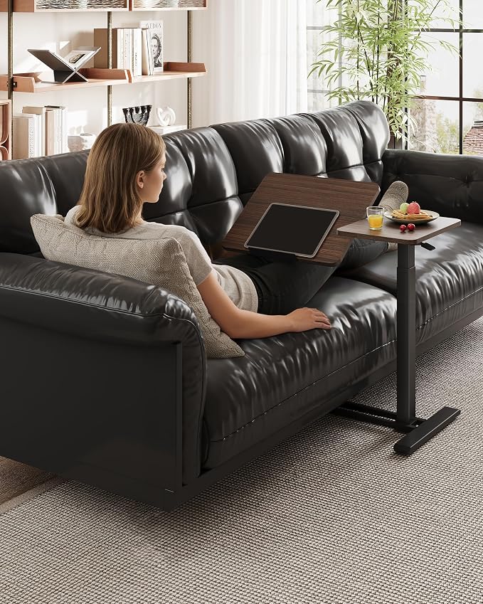 SANODESK 32''Overbed Table Gas Spring Lifting with Wheels&Tilting Desktop - Image 5