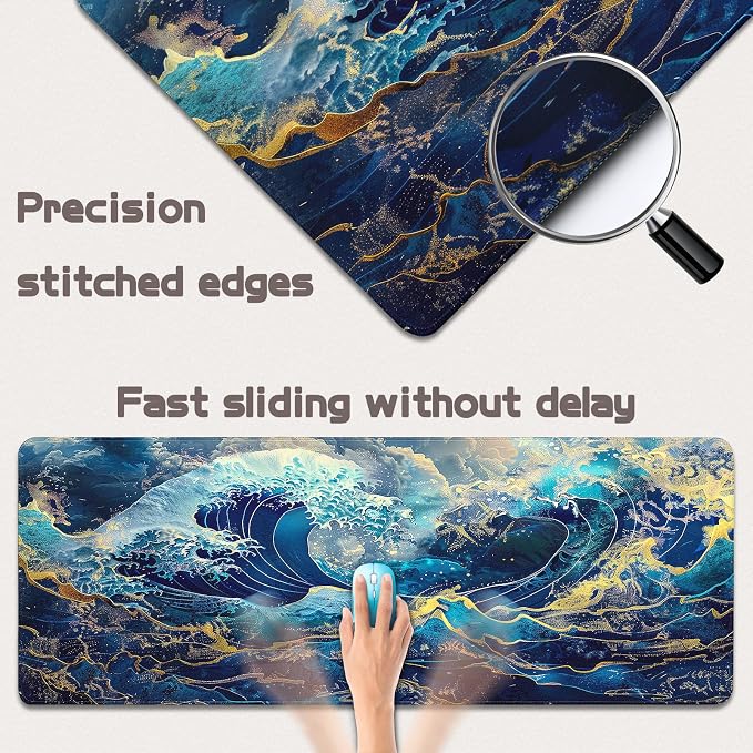 Mouse Pad Gaming - Desk Mat for Keyboard and Mouse - Large Mouse Pads for Desk, Gaming Mousepad with Non-Slip Base, Desks Pad (31.5" X 11.8") for Game, Office and Home - Image 3