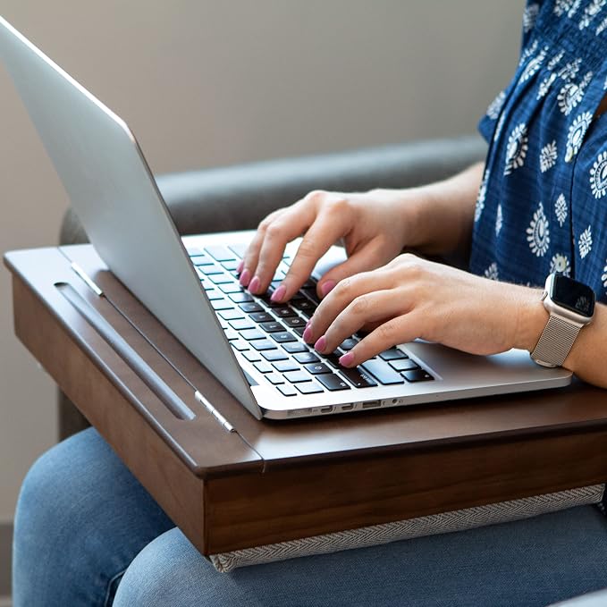 LAPGEAR Schoolhouse Lap Desk - Java Acacia Wood, Built-in Storage - Image 8