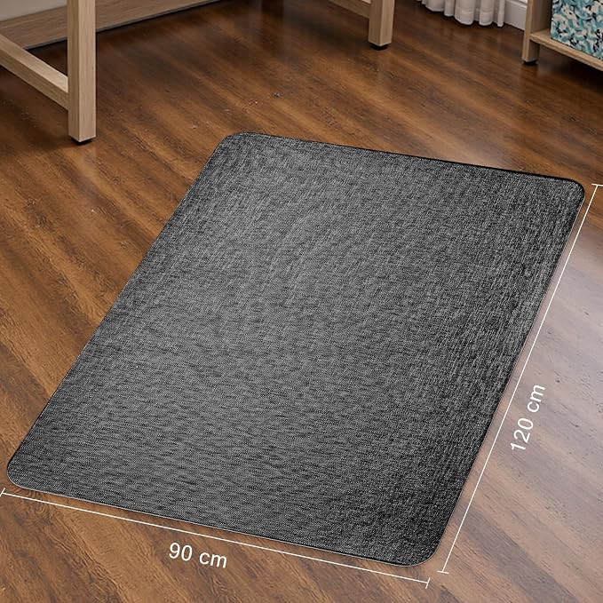 Sycoodeal Office Chair Mat for Hardwood & Tile Floor, 36" x 48" Computer Gaming Chair Mat for Rolling Chairs Non-Curve, Anti-Slip, Heavy Duty Floor Protector for Home Office (Dark Black) - Image 2