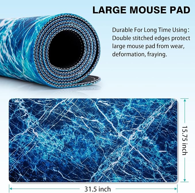 Canjoy Gaming Mouse Pad, 31.5x15.7in Large Mouse Pads for Desk Keyboard Pad | Desk Mat for Keyboard and Mouse Computer Big Full Size Desk Pad with Non-Slip Rubber Base and Stitched Edge for Home Office - Image 2