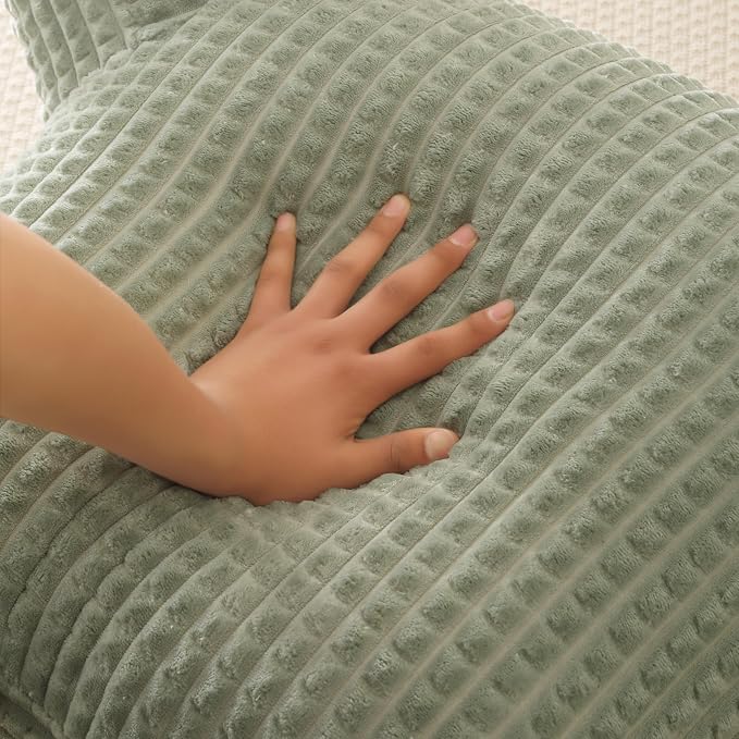 Reading Pillow with Arms for Sitting in Bed,Backrest,Green Flannel,M | 17" Backrest Supports Back for College Students,Elbows & Forearms for Dorm Reading,Gaming,Watching TV - Image 6