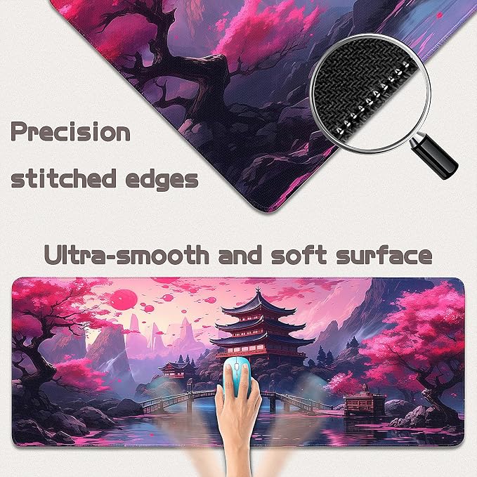 Gaming Mouse Pad - (31.5"×11.8") Japanese Anime Large Mouse Pads for Desk - Desk Mat for Keyboard and Mouse with Non-Slip Base, Desks Pad Matfor Game/Office & Home - Image 2