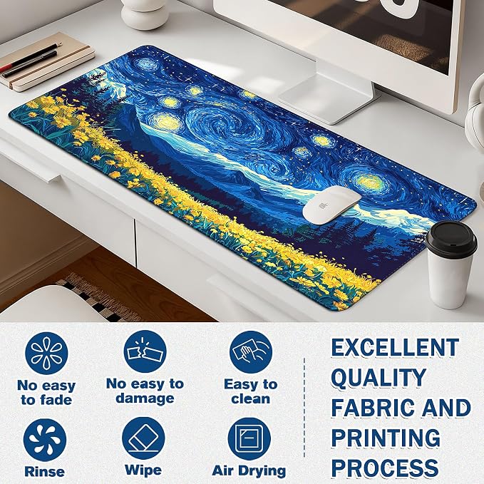 Mouse Pad Gaming - Desk Mat for Keyboard and Mouse - Large Mouse Pad for Desk, Mousepad (35.4" X 15.7") with Non-Slip Base, Desks Pad Mat Office and Home - Image 3