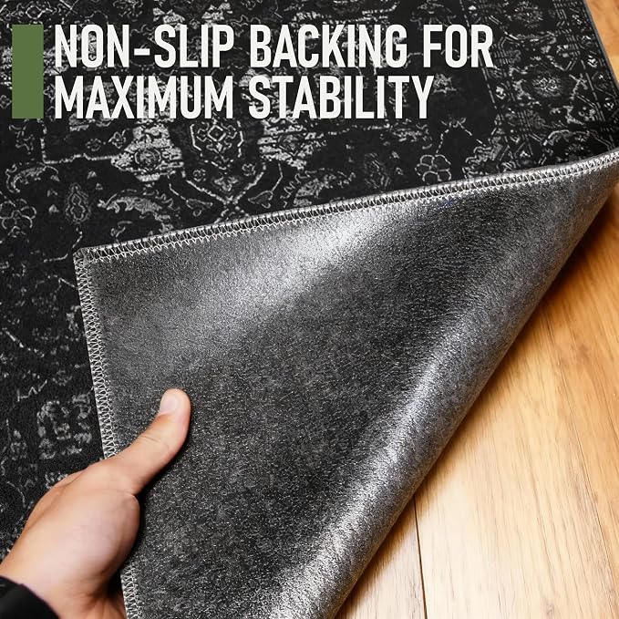 Office Chair Mat for Hardwood Floor, 36"x48" Desk Chair Mat for Home Office, Non-Slip Under Desk Mat for Rolling Chair,Washable Chair Rugs for Gaming Chairs-Black - Image 4