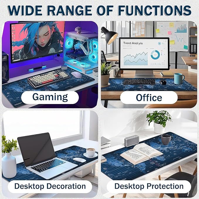 Mouse Pad Gaming - Desk Mat for Keyboard and Mouse - Large Mouse Pad for Desk, Mousepad (35.4" X 15.7") with Non-Slip Base, Desks Pad Mat Office and Home - Image 5