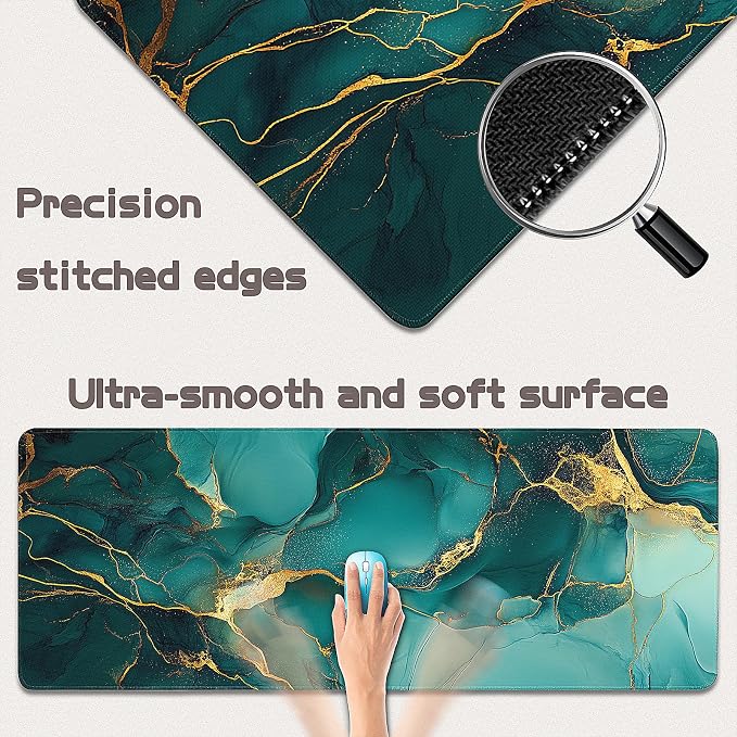 Gaming Mouse Pad - (31.5"×11.8") Marble Large Mouse Pads for Desk - Desk Mat for Keyboard and Mouse with Non-Slip Base, Desks Pad Matfor Game/Office & Home - Image 2