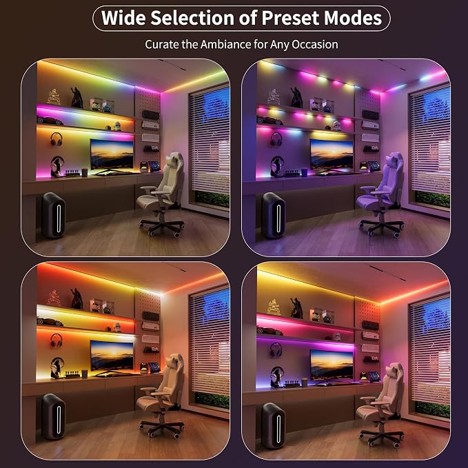 MIWISE RGB Smart IC COB LED Strip Light,32.8ft Color Chasing Flexible LED Tape Light,WS2811 Addressable RGB Strip with APP Control/Music Mode,Work with Alexa/Google,for Home DIY Lighting Projects - Image 3