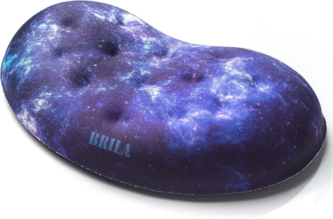 BRILA Ergonomic Memory Foam Mouse Wrist Rest Support Pad Cushion for Computer, Laptop, Office Work, PC Gaming - Massage Holes Design - Wrist Pain Relieve (Nebula Galaxy Space) by BRILA