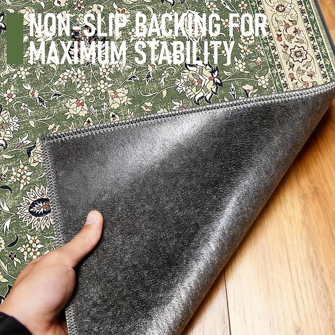 36"x48" Office Chair Mat for Hardwood, Under Desk Chair Mat for Home Office, Anti-Slip Office Rugs for Rolling Chairs, Floor Protector Washable Rugs Green - Image 4