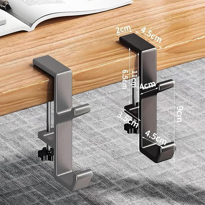 Headphone Stand - Aluminum Alloy Headphone Holder, Under Headset Stand for Desk Fit for PC Gaming Headset Hanger Hook Suitable for Office, Computer, Student Class Desk, Handmade Creator Table (Sliver) - Image 5