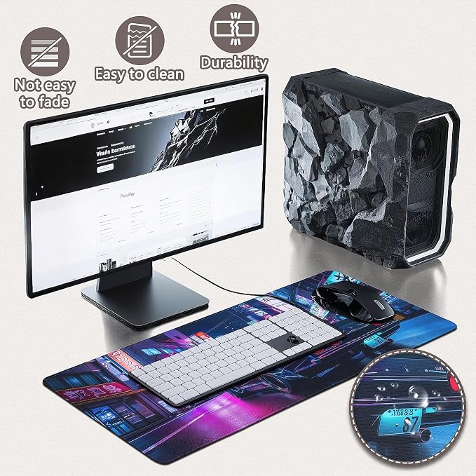 Gaming Mouse Pad - (31.5"×11.8") Sports Car Large Mouse Pads for Desk - Desk Mat for Keyboard and Mouse with Non-Slip Base, Desks Pad Matfor Game/Office & Home - Image 4