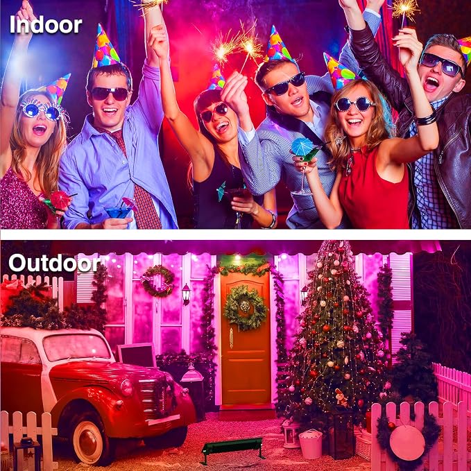 Onforu Stage Lights 2 Pack 48W LED Wall Washer Light,IP66 Waterproof Outdoor RGB Light Bar with Timing,Wash Lights with DIY Colors 44-Key Remote for Garden Wedding Party - Image 8