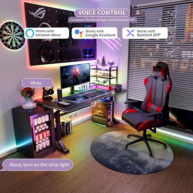 MIWISE RGB Smart IC COB LED Strip Lights Chasing Color, USB LED Strip Light Addressable, Rainbow Effect with Music Sync, App Control, Compatible with Alexa and Google for TV, Bedroom, Cabinet, 9.84ft - Image 3