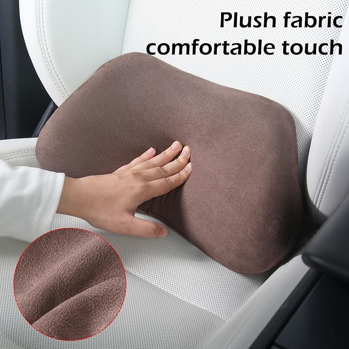 Lumbar Support Pillow for Car Lower Back Cushion, Brown, 1 Pack | Ergonomic Memory Foam Lumbar Pillow for Driving Seat, Office Chair, Gaming Chair, Lower Back Support for Back Pain Relief - Image 3
