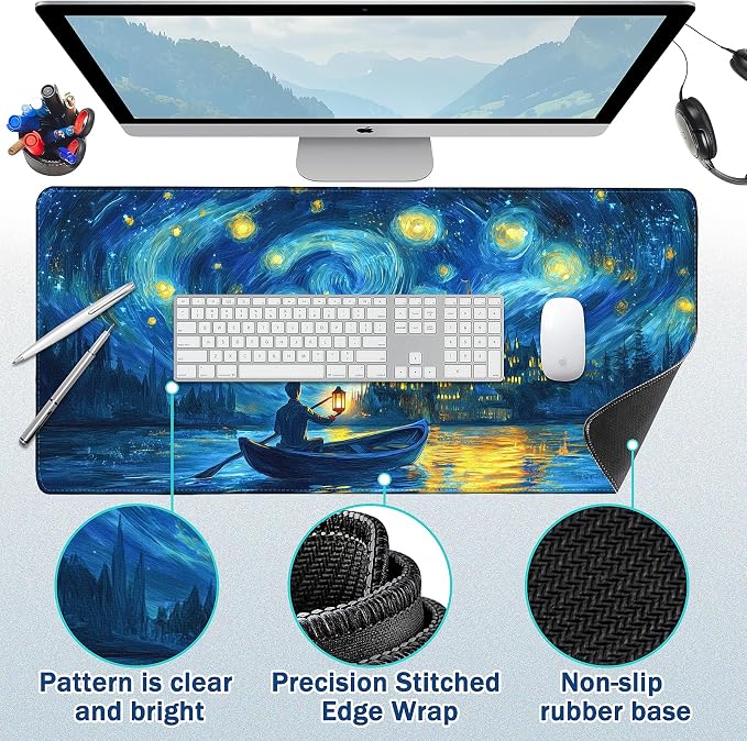 Mouse Pad Gaming - Desk Mat for Keyboard and Mouse - Large Mouse Pad for Desk, Mousepad (35.4" X 15.7") with Non-Slip Base, Desks Pad Mat Office and Home - Image 2