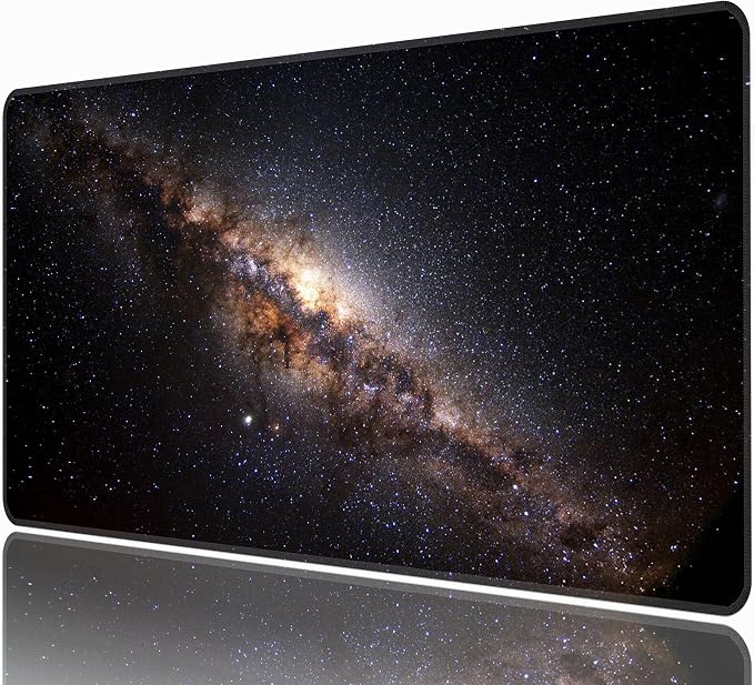 Galaxy Space Desk Mat, XXL 35.4"x15.7" Large Mouse Pad, Starry Sky Extended Gaming Mouse Mat,Non-Slip Rubber Base Waterproof with Stitched Edges for Gaming Office Home Decor by Unknown