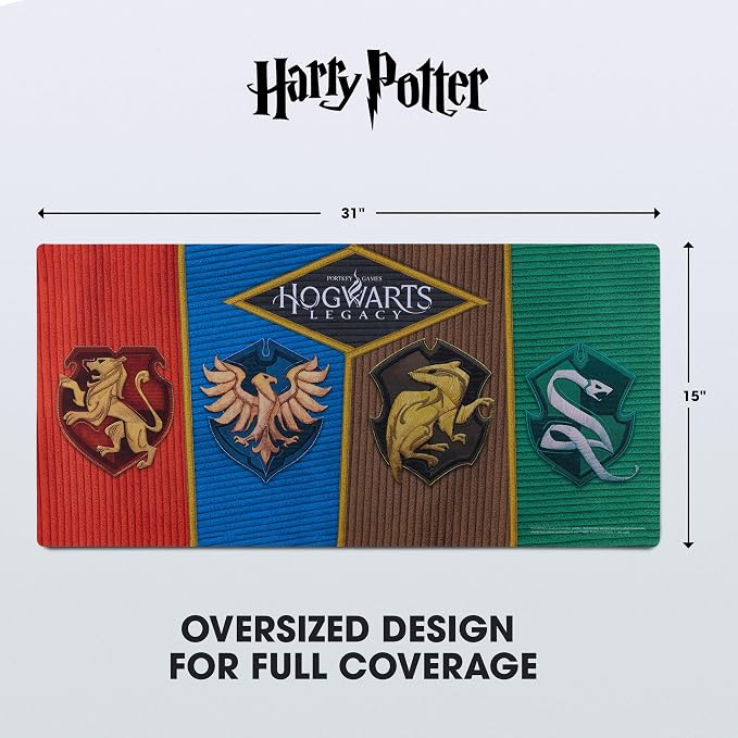 Harry Potter Gaming Mouse Pad Large 31"x15" XL Computer Desk Mat, Anime | Harry Potter anime gaming mouse pad, Oversized 31x15in smooth fabric top, stitched edges, non-slip rubber base. - Image 6