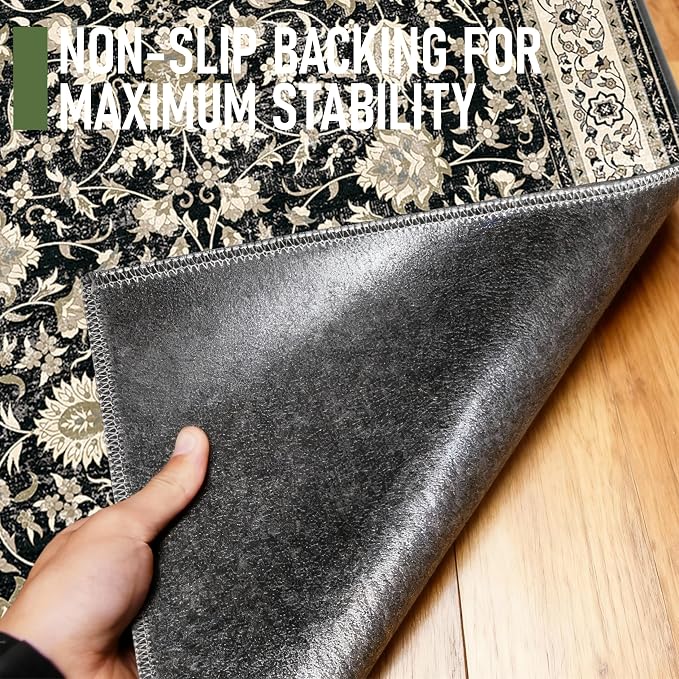 48"x60" Office Chair Mat for Hardwood, Under Desk Chair Mat for Home Office, Anti-Slip Office Rugs for Rolling Chairs, Floor Protector Washable Rugs Charcoal - Image 3