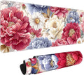 Japanese Minimalist Floral Desk Mat, XL 31.5"x11.8" Large Mouse Pad, Art Flowers Extended Gaming Mouse Mat,Non-Slip Rubber Base Waterproof with Stitched Edges for Gaming Office Home Decor by Unknown