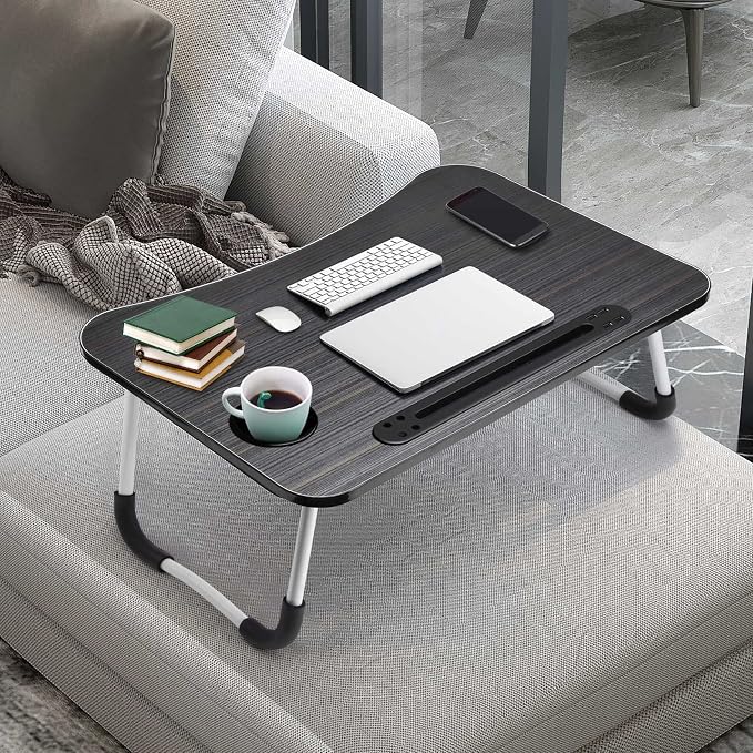 Slendor Foldable Lap Desk with Cup Holder for Bed, Couch, Floor - Image 7