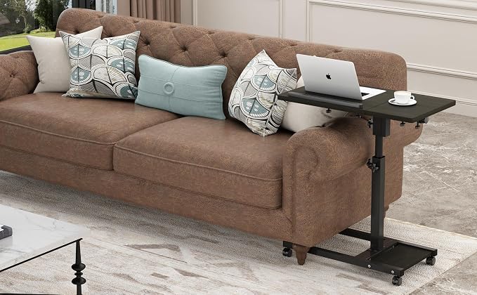 TigerDad Mobile Adjustable Height Laptop Stand PC Computer Portable Notebook Swivel Laptop Desk Rolling Table Desk Cart Tiltable with Wheels Casters& Mouse Pad Table - Image 9