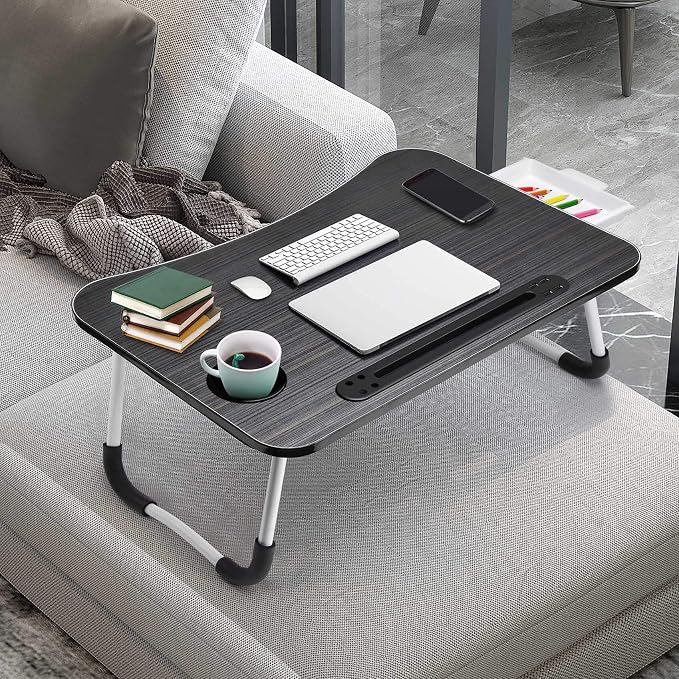 Slendor Bed Desk for Laptop and Writing with Storage, Cup Holder, Light - Image 8