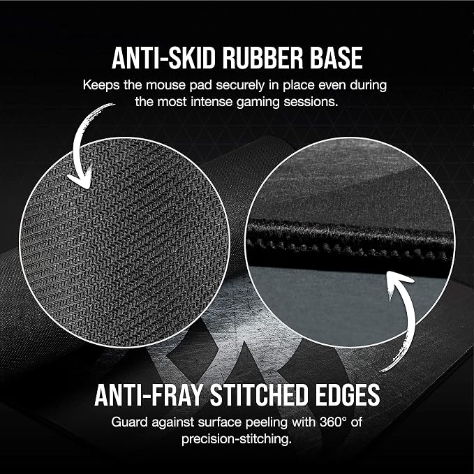 Corsair MM350 PRO Extended XL Premium Spill-Proof Cloth Gaming Mouse Pad – 36.6” Width x 15.7” Height Surface – Black/Gray (Pack of 10) - Image 6