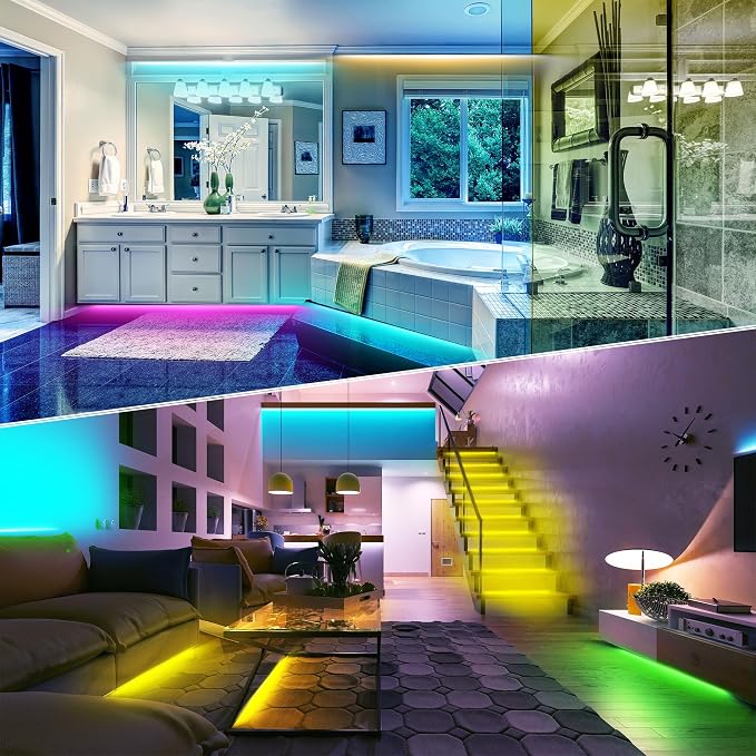 NBBUFF Led Lights for Bedroom 50FT, RGB Led Strip Lights Music Sync - Image 2