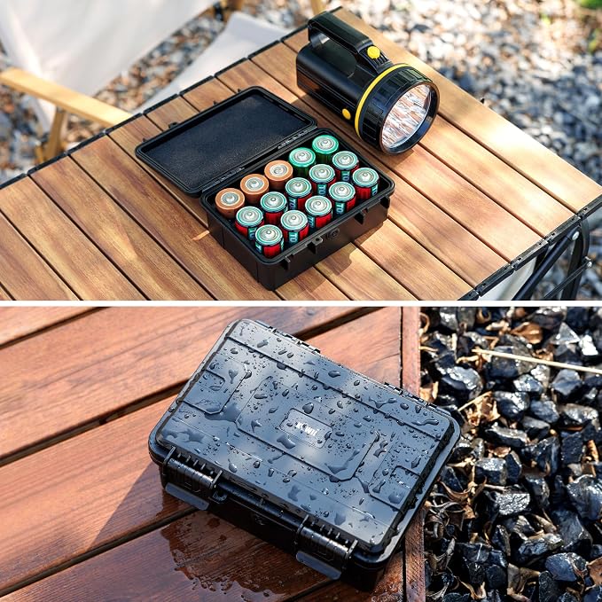 KIWIFOTOS 15 pcs D Cell Battery Organizer Case IP67 Waterproof - Image 8