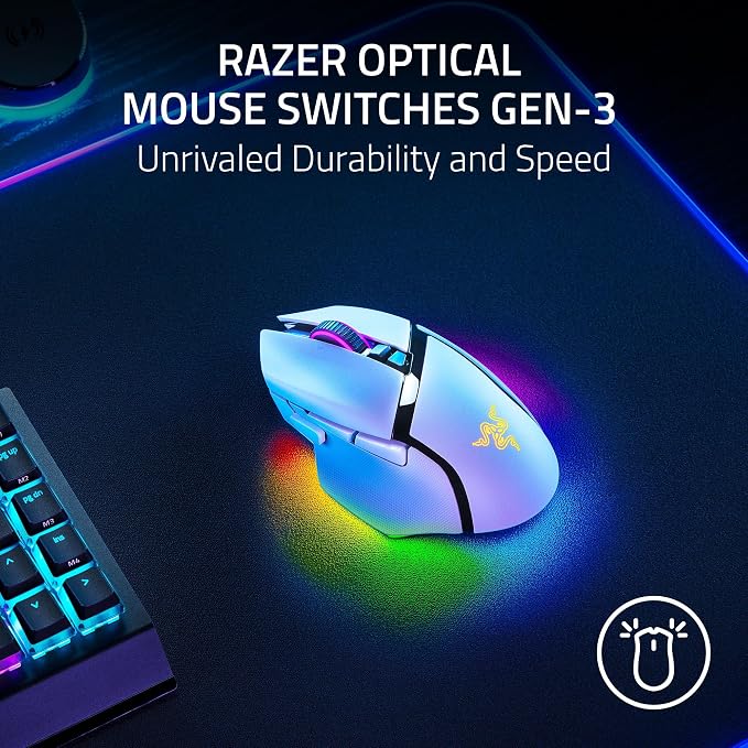 Razer Basilisk V3 Pro 35K Wireless Gaming Mouse, 140 Hr Battery, White | HyperScroll Tilt Wheel, 35K DPI Optical Sensor Gen 2, 13 Customizable Controls, Chroma RGB, Optical Switches Gen 3 - Image 7