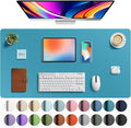 Aothia Faux Leather Desk Mat - Large Mouse Pad, Non-Slip PU Leather Blotter, Waterproof Writing Surface for Office and Home (Turquoise, 40" x 24") by AothiaSimpleNaturalUnique